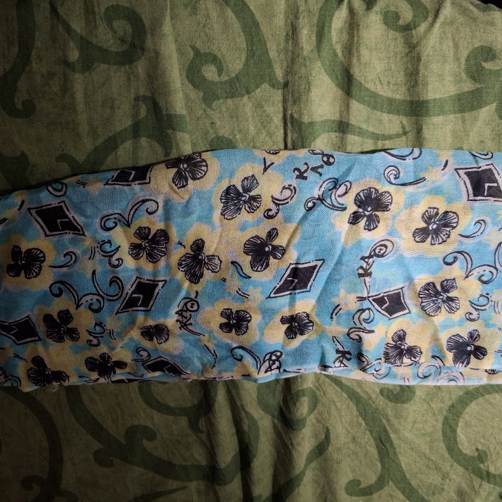 Lilly Pulitzer Blue and Yellow Floral Silk-Cashmere Blend